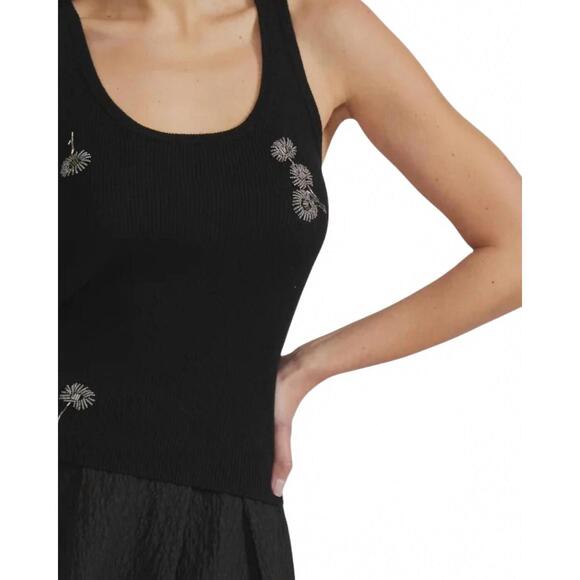 NEW LUCY PARIS wendy rhinestone tank in black - Picture 3 of 3